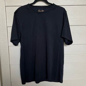 Black Men's Solid Supima Blend Crewneck T-Shirt Size L